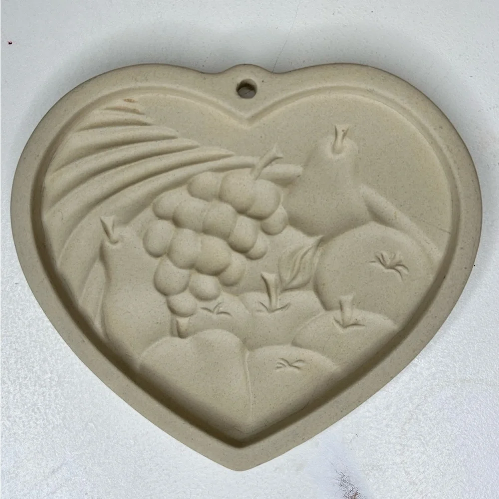 Pampered Chef 90s Stoneware cookie molds teddy, sunflowers, fruit bowl